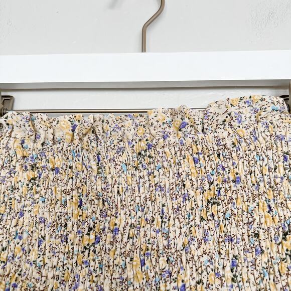 Lulus Too Darling Yellow Floral Printed Smocked Mini Skirt Large - Picture 3 of 6